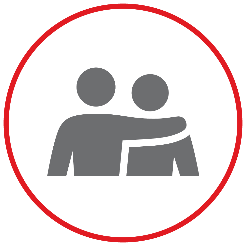 two people hugging icon.
