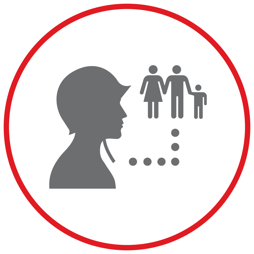 connecting military families icon.