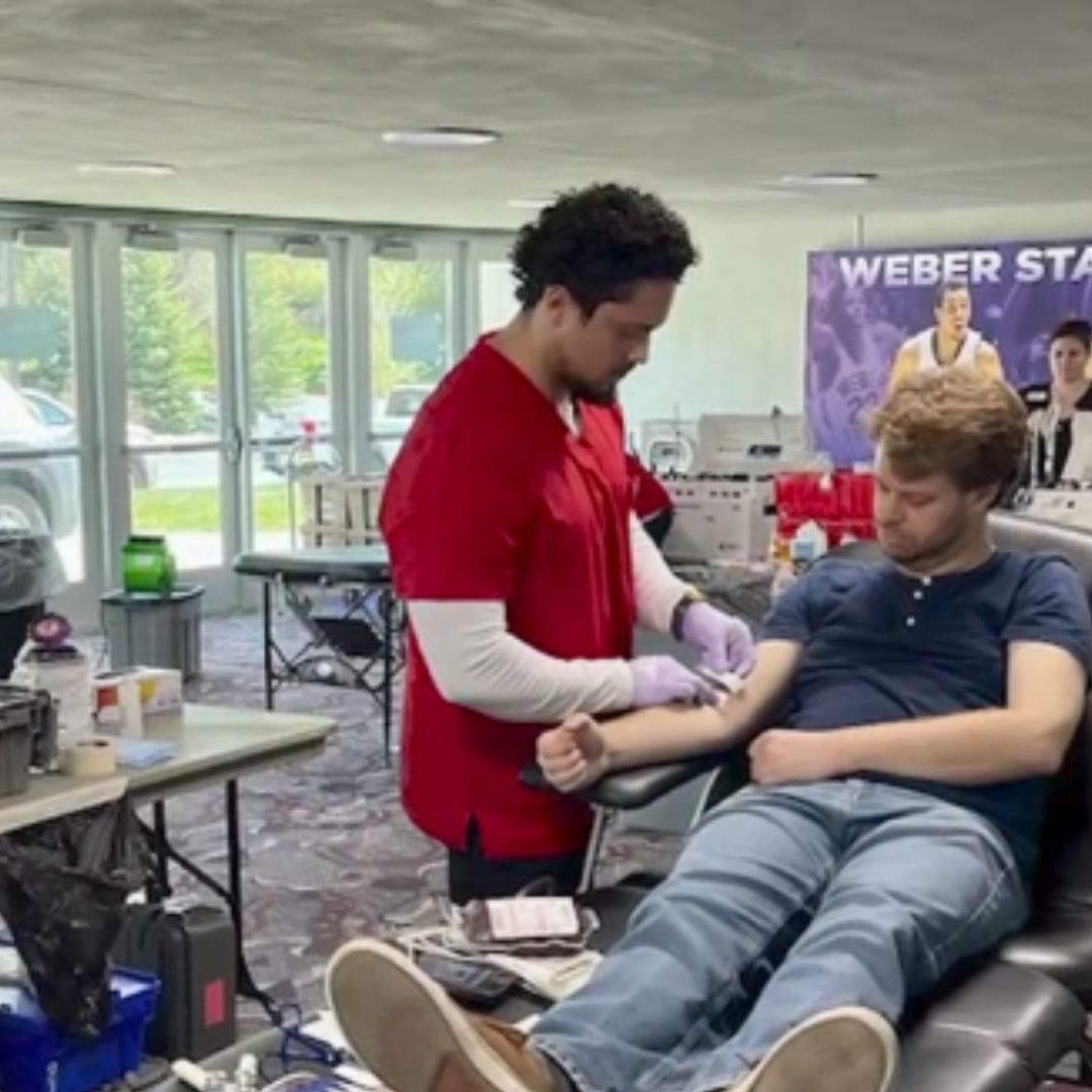 red crosser and blood donor