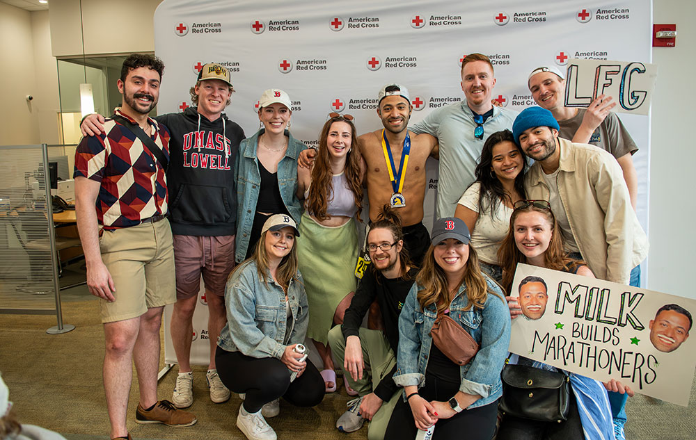 Group picture of marathon runners.