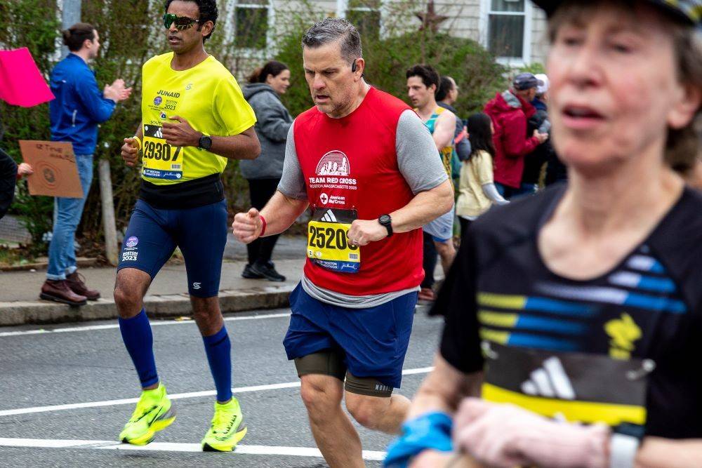 Runners in the Boston marathon.
