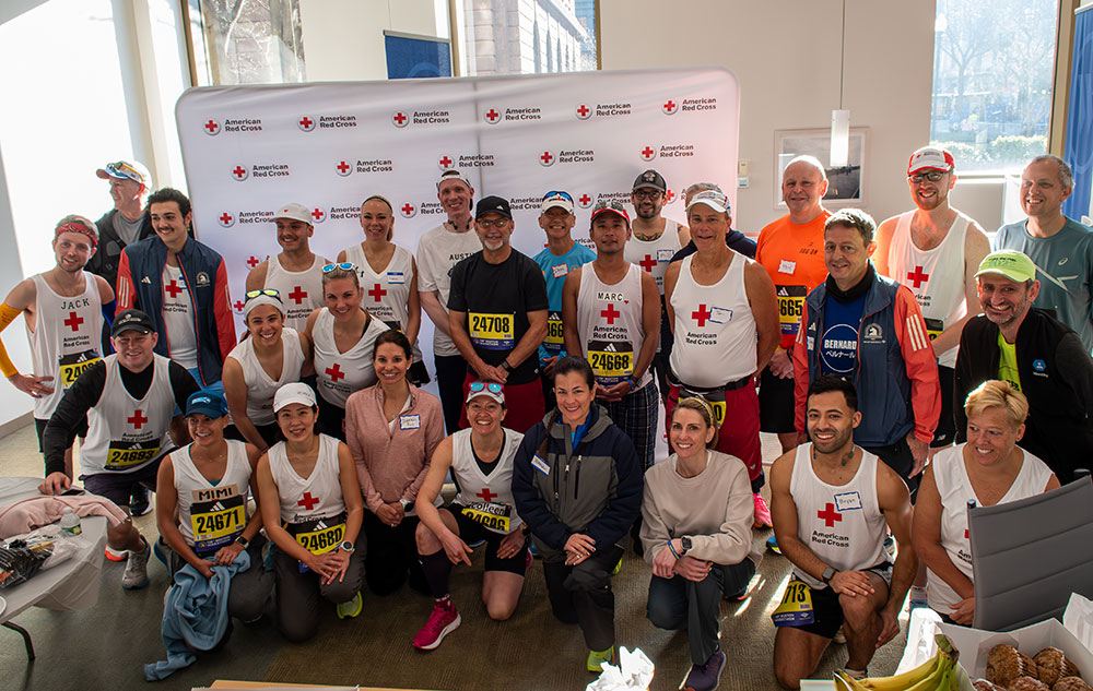 Boston Marathon Team Red Cross group photo.