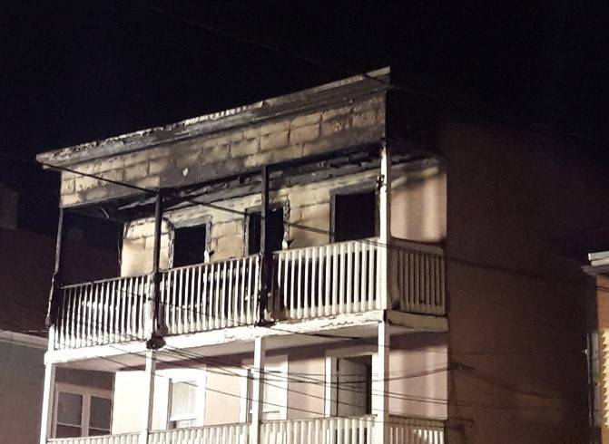 House damaged from a fire.