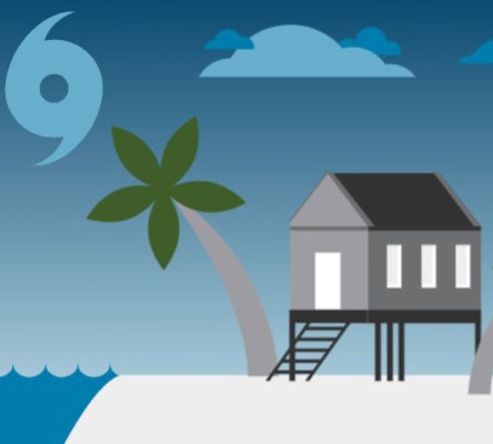 hurricane and beach graphic