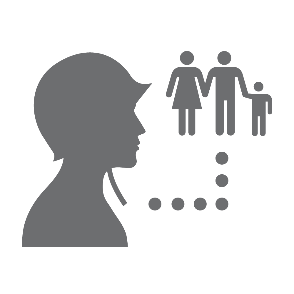 connecting military family icon.