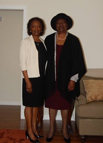Toni Holland and her mother standing next to each other.