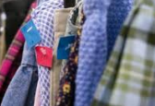 clothing hanging on a rack.