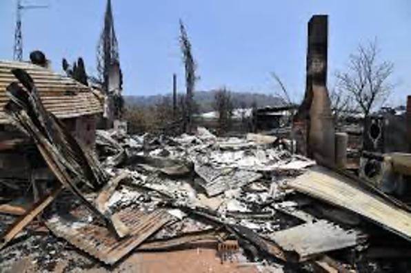 A home destroyed by wildfire